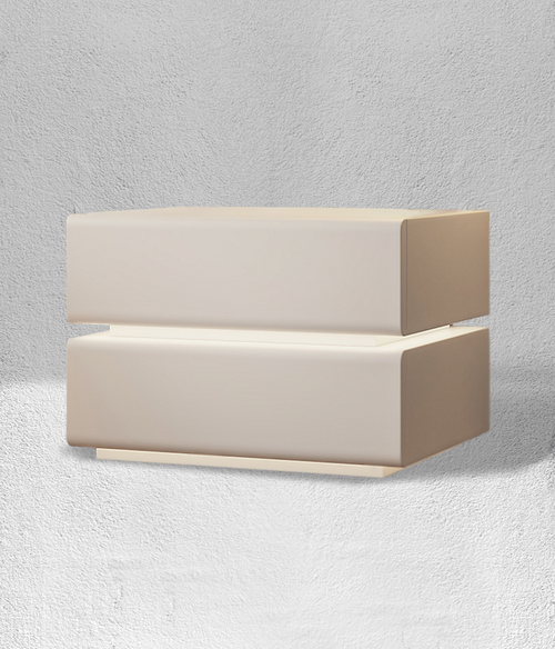 Wooden Bedside Table Nightstand with 2 Drawers and Sensor Light