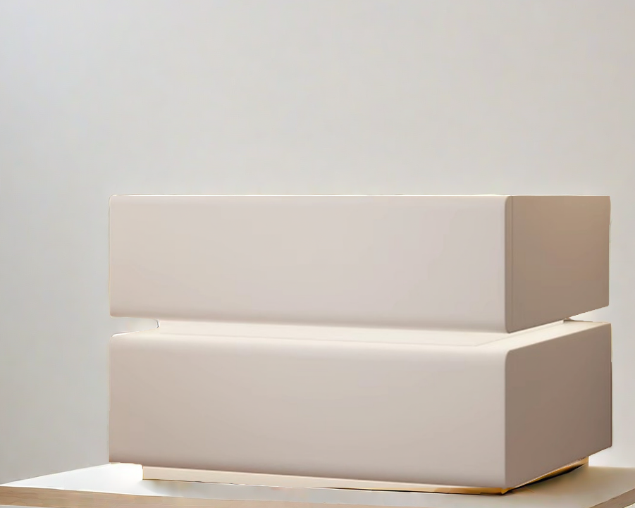 Wooden Bedside Table Nightstand with 2 Drawers and Sensor Light