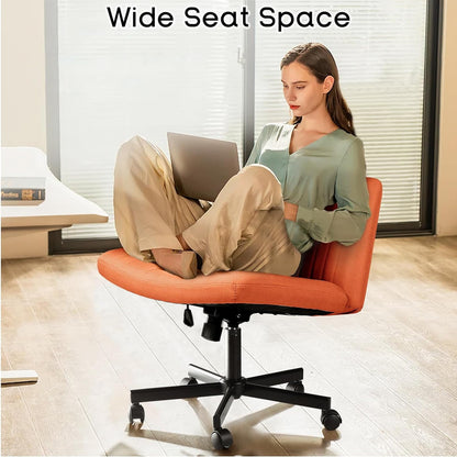 Wide Seat Armless Swivel Office Chair