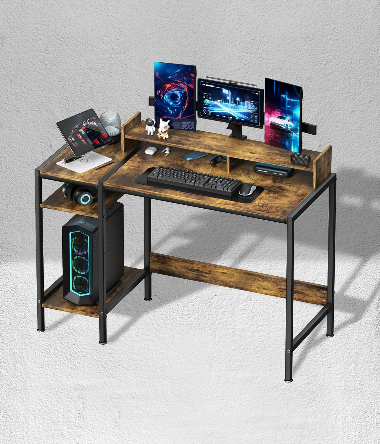 47"Gaming Desk With Modern Monitor Stand