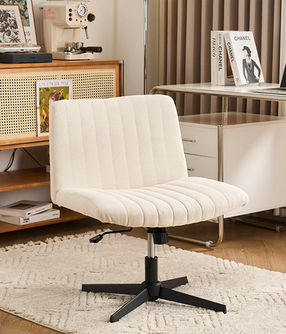 Wide Seat Armless Swivel Office Chair