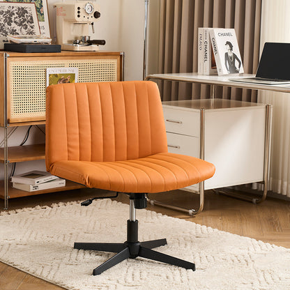 Wide Seat Armless Swivel Office Chair